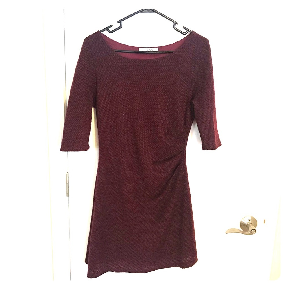 Woven burgundy dress